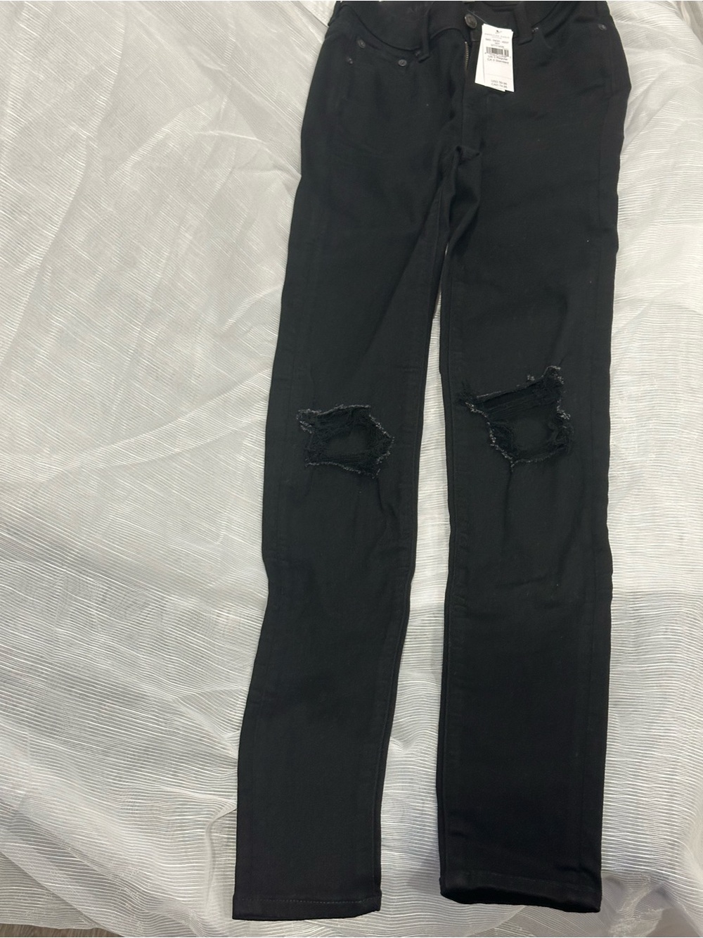 American Eagle Outfitters Black Next Level Stretch Skinny Ripped Jeans